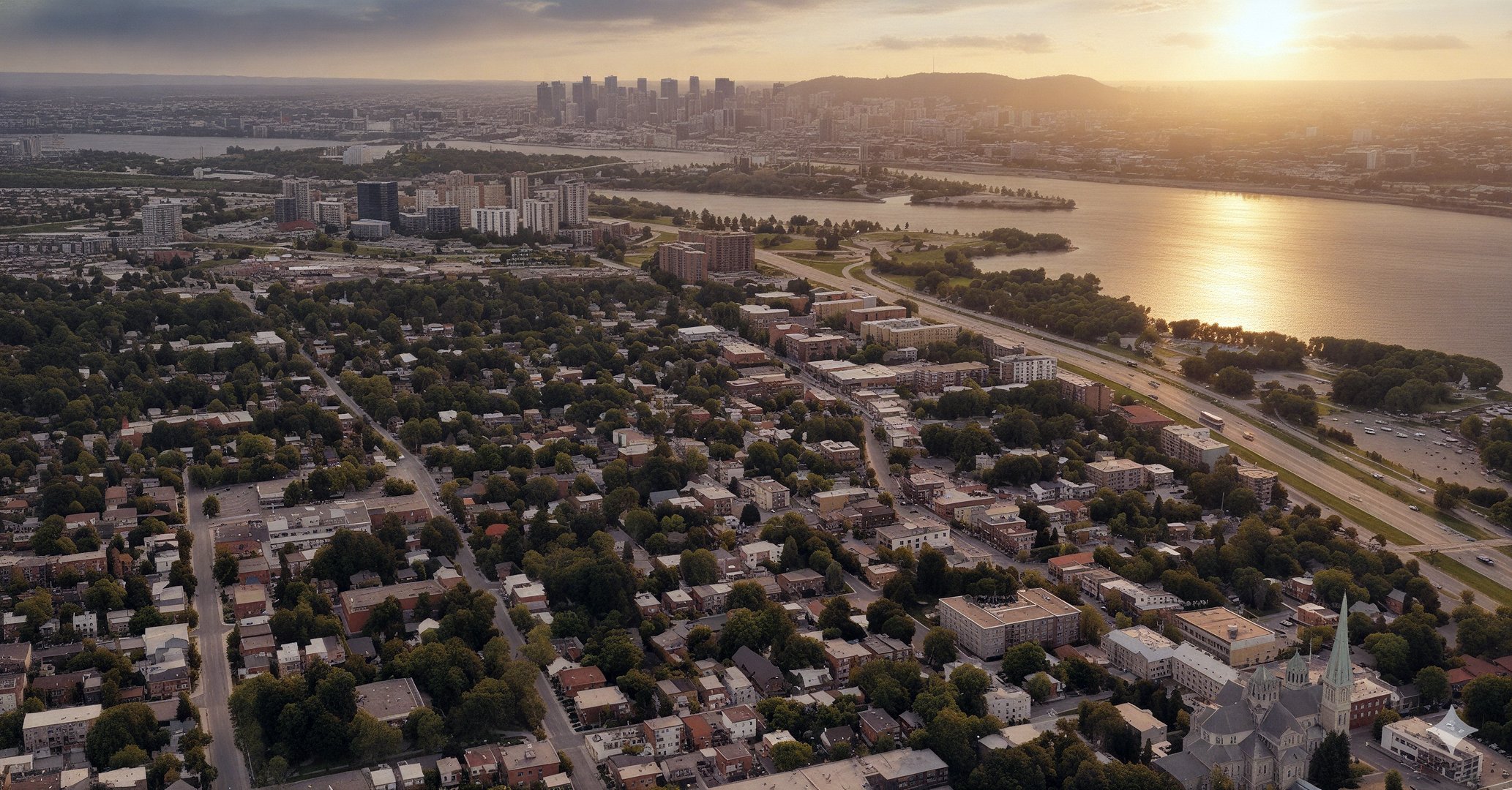 Vue aérienne du Vieux-Longueuil